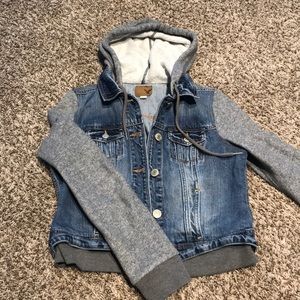 American Eagle jean and sweatshirt jacket